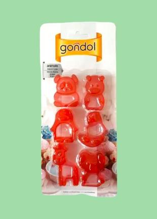 Пластикова форма для випічки печива і пряників тварини вирубка каттер для печива в наборі 6 штук gondol variomarket