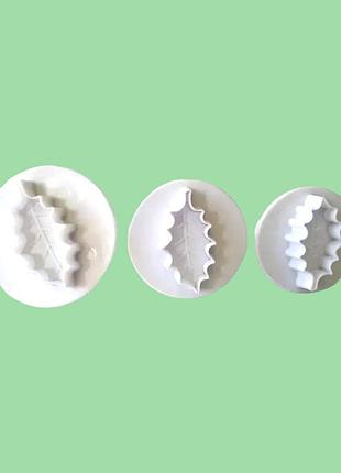 Наборы кондитерских плунжеров для мастики и печенья пластиковый листья 3 штуки variomarket