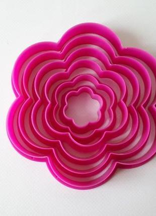 Пластикова форма для випічки печива і пряників квіточка вирубка каттер для печива в наборі 6 штук variomarket