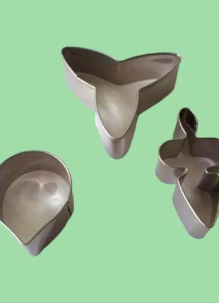 Форма для випічки печива каттер вирубка металева орхідея в наборі 3 штуки variomarket