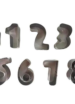 Форма для випікання печива каттер вирубка металева цифри в наборі 9 штук l 3,5 cm variomarket2 фото