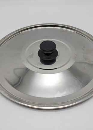 Крышка для ведра хозяйственного 14 литров нержавейка с пластиковой ручкой d 34 / 32 cm...