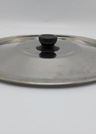 Крышка для ведра хозяйственного 14 литров нержавейка с пластиковой ручкой d 34 / 32 cm...