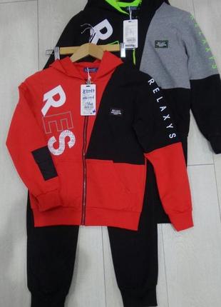 Школьный спортивный костюм мальчиковый для подростков осень, модный яркий красный костюм на физкультуру 9-10 л