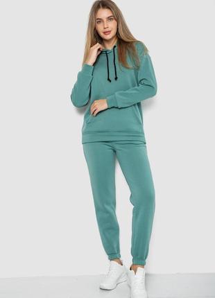 Спорт костюм женский на флисе, цвет оливковый, 241r1530