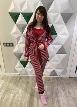 Велюровый комплект тройка для дома