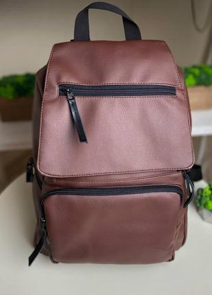 Коричневий рюкзак міський жіночий портфель love & live