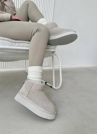 Угги itts light grey замша