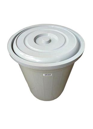 Бак для мусора пластиковый с крышкой 4103 мусорный бак контейнер уличный d 49 cm h 56...