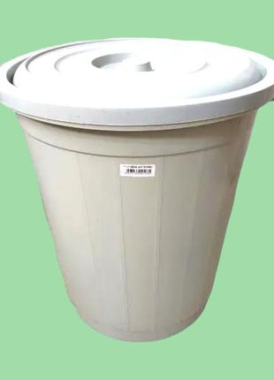 Бак для сміття пластиковий з кришкою 4103 сміттєвий бак контейнер вуличний для дачі d 49 cm h 56 cm 70 літрів variomarket