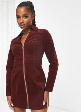 Сукня жакет сорочка вельветова бордо