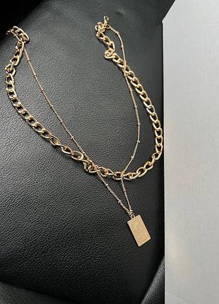 Женская золотая подвеска 2 в 1