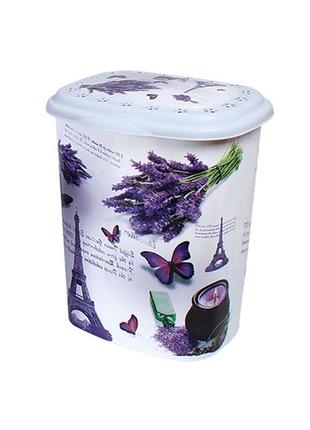 Корзина бак с крышкой для грязного белья пластиковая 339 elif plastik 43*34 cm h 51 cm...