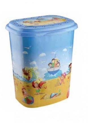 Корзина бак с крышкой для грязного белья пластиковая 339 elif plastik 43*34 cm h 51 cm...