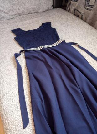 Синя вечірня сукня4 фото