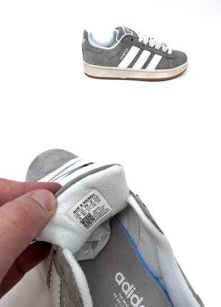 Кроссовки adidas campus 00s core grey серые женские / мужские7 фото