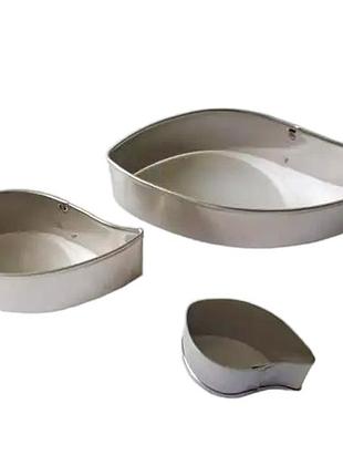 Форма для випічки печива каттер вирубка металева листочки в наборі 3 штуки variomarket