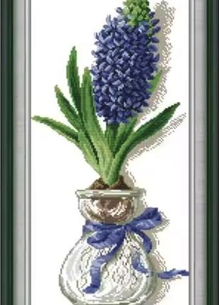 Набір для вишивання за нанесеною на канву схемою "blue hyacinth".aida 14ct printed , 27*47 см