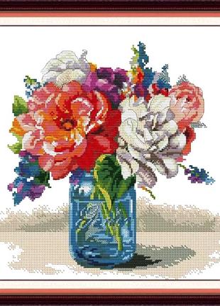 Набір для вишивання за нанесеною на канву схемою "vases".aida 14ct printed , 37*35 см