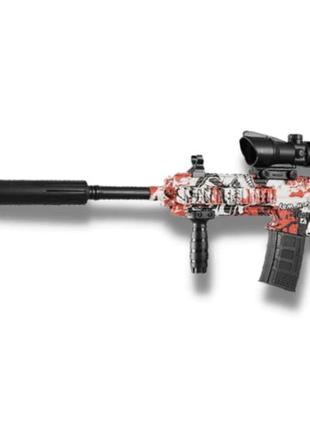 Пістолет кулемет в orbeez m416 гель бластер на орбізах м416 автомат на кульках акумуляторний