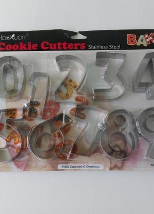 Форма для випічки печива каттер вирубка металева "цифри" в наборі 10 штук l 8 cm variomarket3 фото