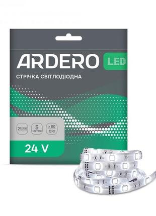 Світлодіодна стрічка ardero ls812ard 9.6w 120smd/м 24v ip20 6500k 5м