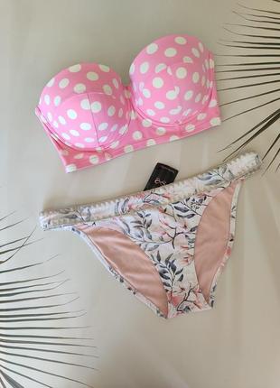 80dd/36dd- m, xl купальник бандо бюст'є балконет m&s /hunkemoller