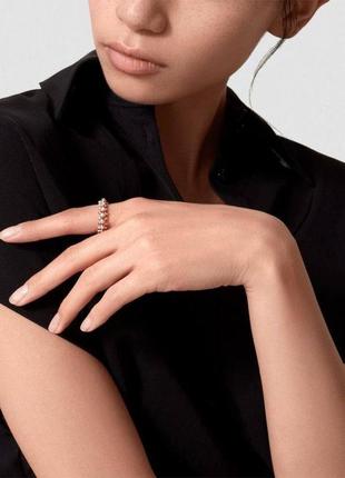 Кольцо в стиле cartier clash розовое золото
