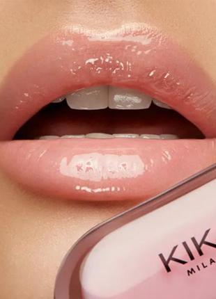 Блеск-крем для губ kiko milano lip volume plumping effect lip cream 02 - transparent, тестер6 фото