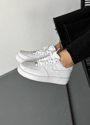 Р.37 кроссовки с мехом nike air force low white winter nk093