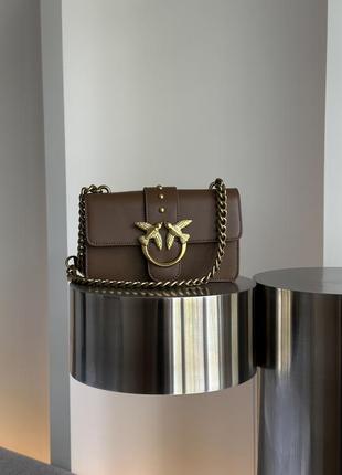 Pinko mini love Grid bag one simply brown/gold 🤎