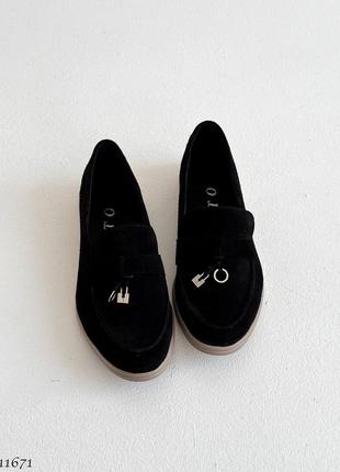 Premium! женские замшевые черные лоферы весенние туфли натуральная замша весна осень10 фото