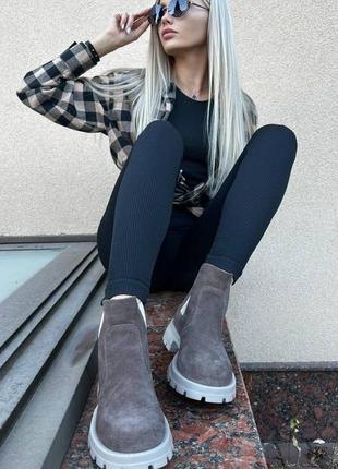 Жіночі зимові чоботи дуже зручна теплі натуральна замша висока якість на зиму жіночі