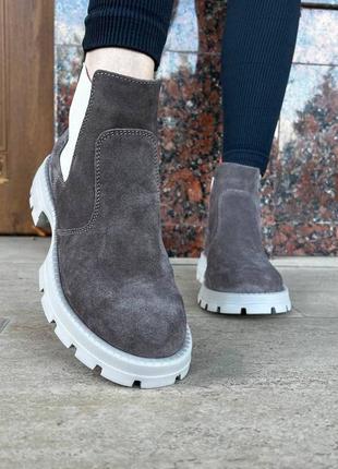 Жіночі зимові чоботи дуже зручна теплі натуральна замша висока якість на зиму жіночі