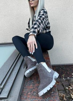 Жіночі зимові чоботи дуже зручна теплі натуральна замша висока якість на зиму жіночі