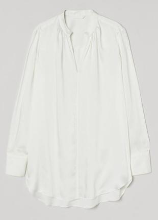 Атласная блуза h&m размер m-l свободного кроя блузка рубашка сорочка удлиненная туника