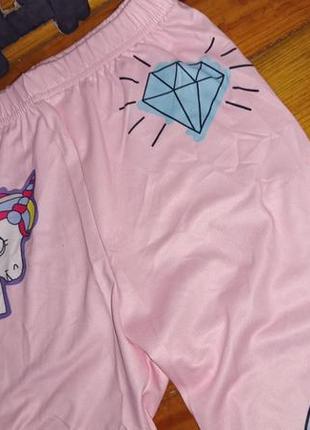 Детские леггинсы брюки на девочку с единорогом