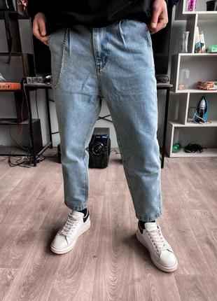 Чоловічі сині класичні прямі джинси