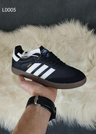 Жіночі літні кросівки adidas samba чорні з білим кеди адідас самба супер ціна
