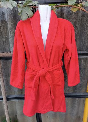 Детский махровый халат,красный халат,детский халат, тёплый халат , домашний халат