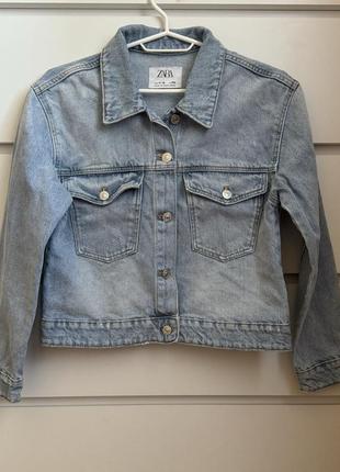 Джинсовка джинсовая куртка zara для девочки 11-12 лет3 фото