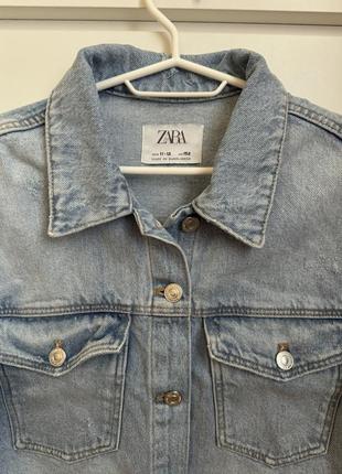 Джинсовка джинсовая куртка zara для девочки 11-12 лет4 фото