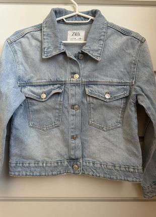 Джинсовка джинсовая куртка zara для девочки 11-12 лет2 фото