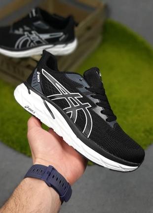 Жіночі літні кросівки gelkayano asics gel-excite 10 чорні на білій легкі літні асікс гел ексіт топ якість