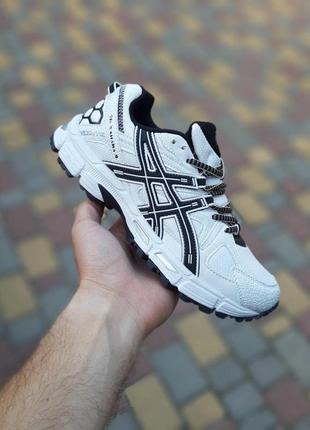 Жіночі літні кросівки gelkayano asics gel kahana 8 білі з чорним легкі літні асікс кахана 8 топ якість (ліцензія)