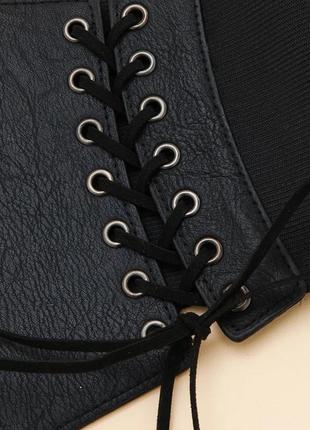 Чорний жіночий широкий масивний ремінь-корсет