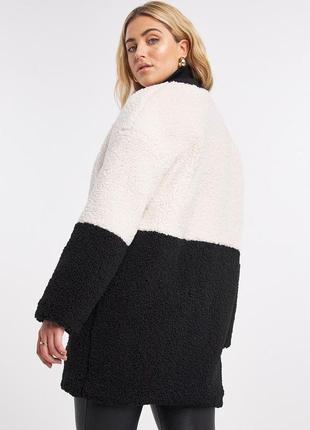 Оригінальне чорно-біле пальто тедді capsule outerwear teddy coat бомбер