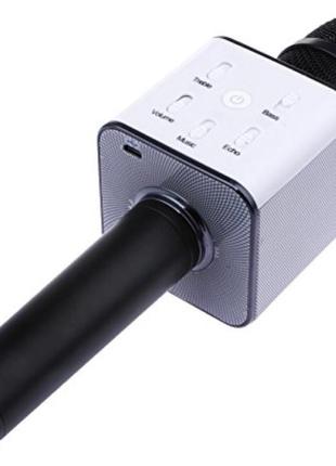 Беспроводной bluetooth микрофон для караоке q7 с динамиком многофункциональный микрофон1 фото