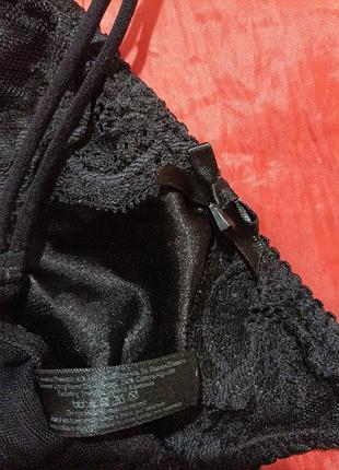 Трусики стринги с тканевыми двойными бретелями на бедрах, кружевной вставкой, от ann summers