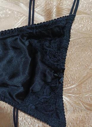 Трусики стринги с тканевыми двойными бретелями на бедрах, кружевной вставкой, от ann summers